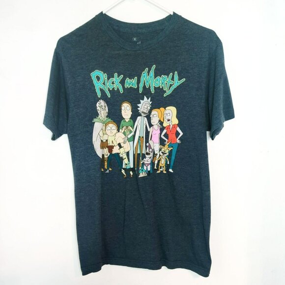Rick And Morty Graphic T-Shirt Adult M Swim Ripple Junction Dark Heather Gray - Picture 1 of 6